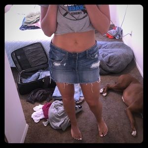 Abercrombie denim distressed skirt. High waist
